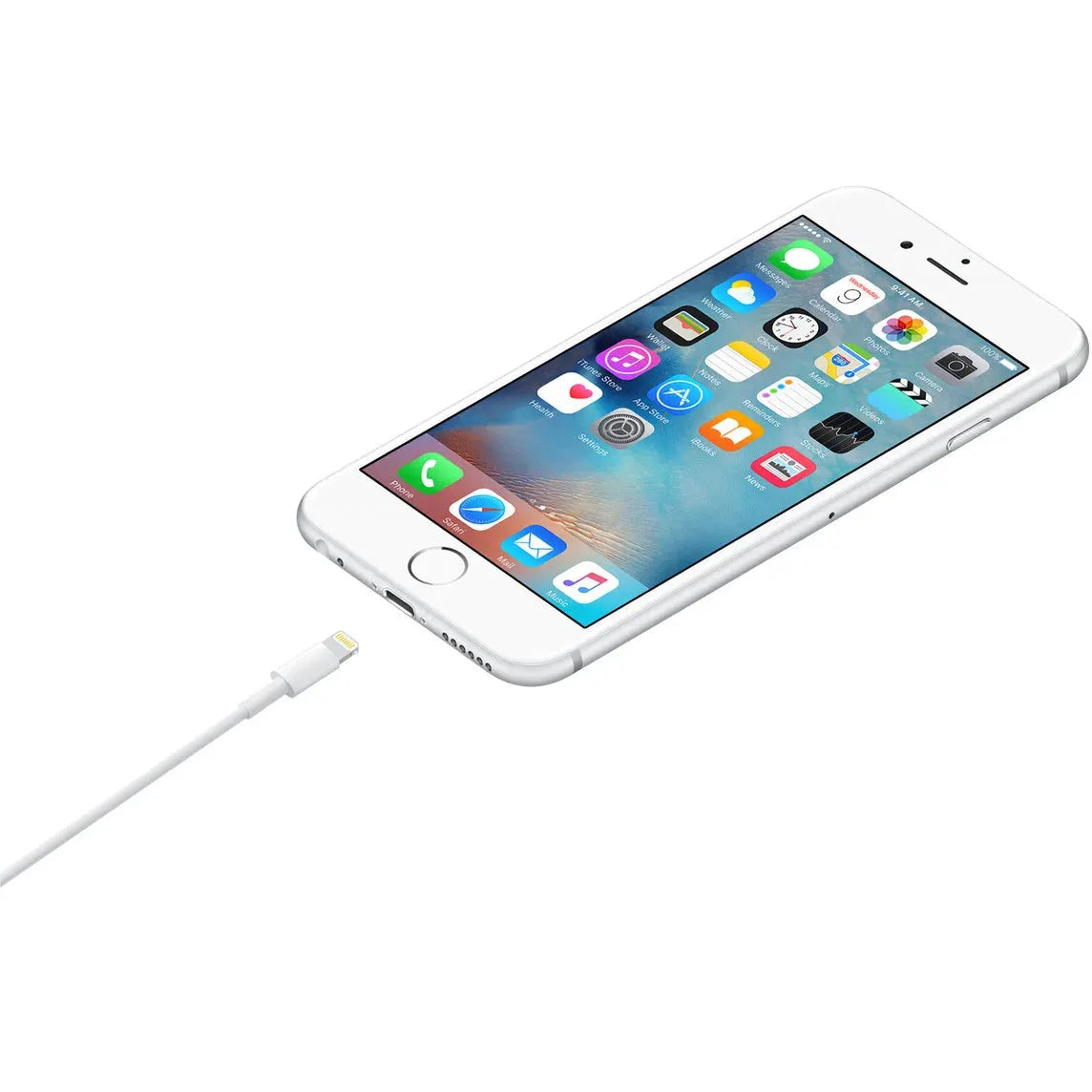 Apple USB charging cable close-up. High-quality and durable iPhone charging accessory