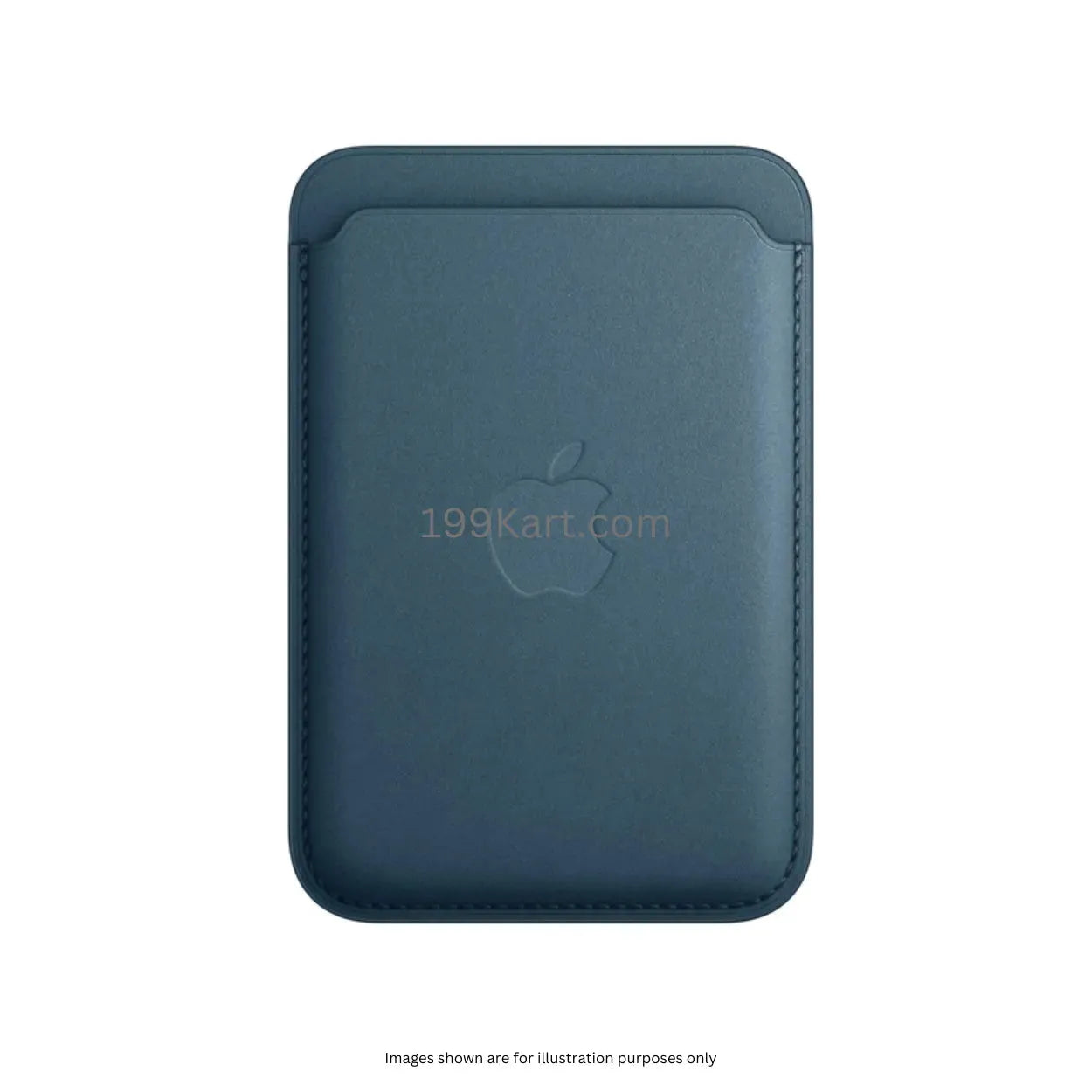 Deep blue MagSafe wallet crafted from premium FineWoven, card holder ensures reliable attachment and sustainable durability.