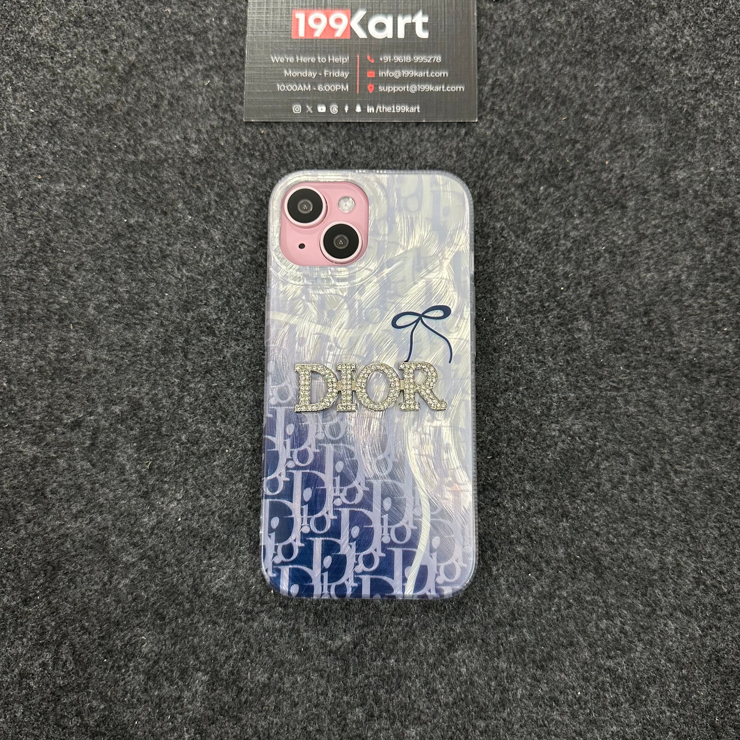 Elegant Dior inspired iPhone cover, iphone 15 covers designed with electroplated edges and precise cutouts for effortless access