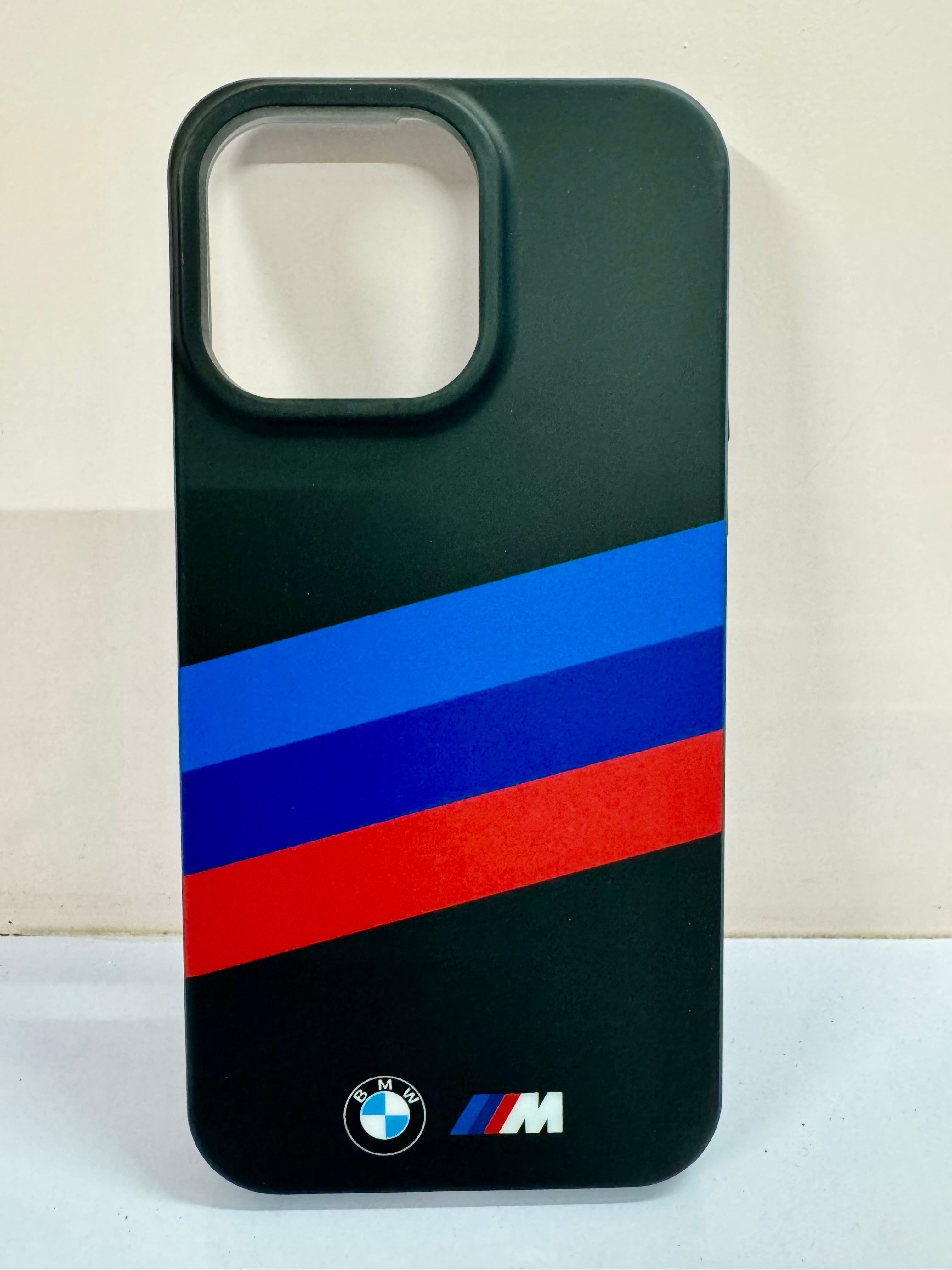 A bold black iPhone cover with BMW M Sport’s signature blue and red stripe design. Crafted for durability with a premium matte finish for iphone 15 pro max cover
