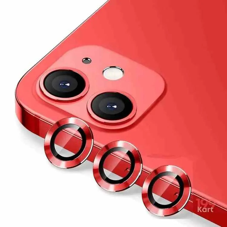 Bold and vibrant red camera lenses for iphone, ensuring complete lens protection with a fashionable design.