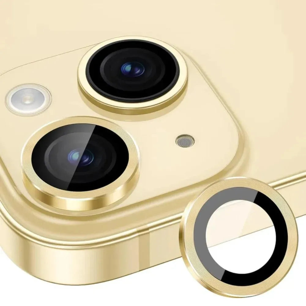 Elegant rose gold camera lens for iphone, 14, offering both style and protection
