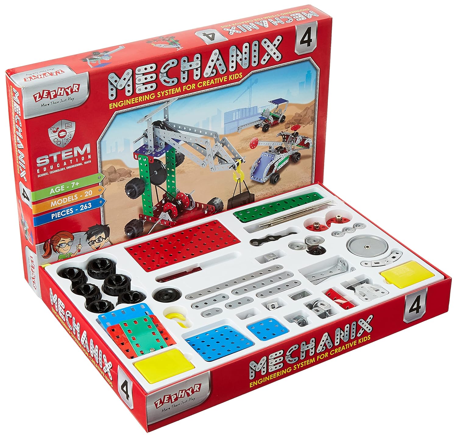 Zephyr Mechanix 4 Construction Set (263 Pieces)