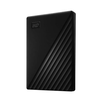 close up of the WD  1TB hard drive in  featuring a SuperSpeed USB A cable for high-speed transfers.