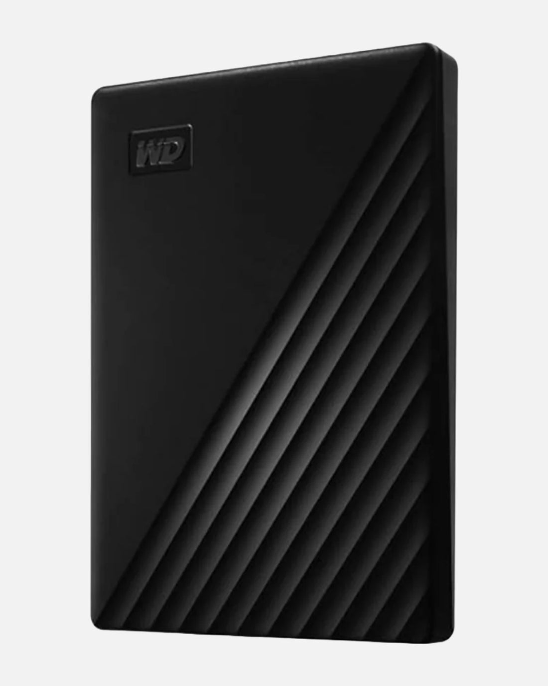 close up of the WD 1TB hard drive in featuring a SuperSpeed USB A cable for high-speed transfers.