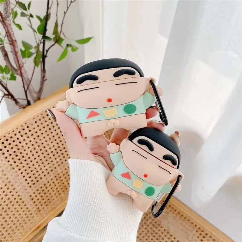 AirPods Case | Shinchan Silicone Cover with Keychain for AirPods Pro 1 & Pro 2
