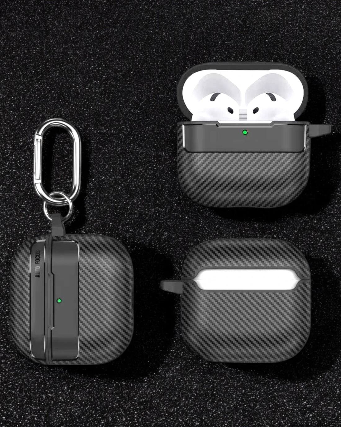apple airpods 4 case with carbonfiber  – easy to carry, hook lagane wala protective case