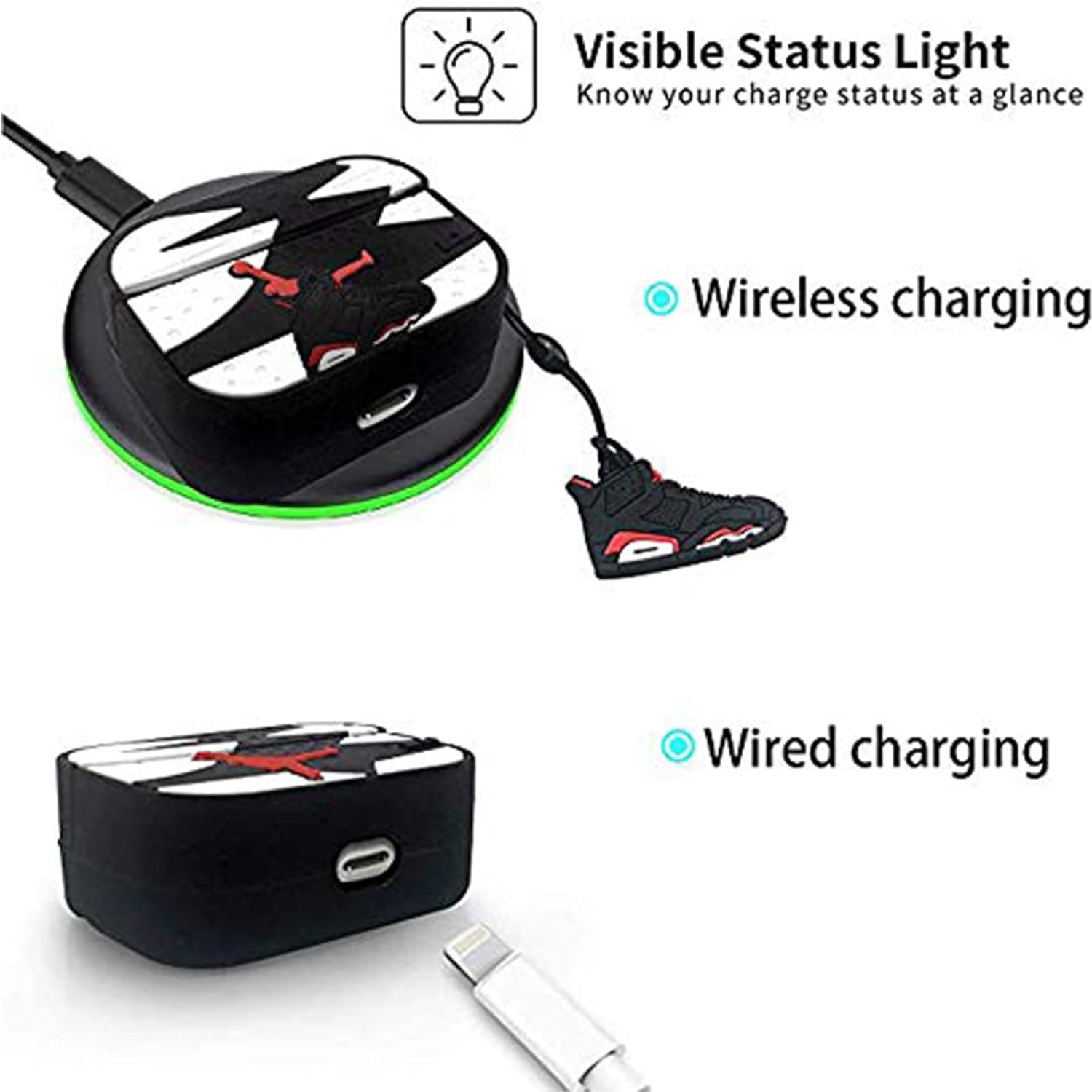 Wireless charging compatible airpods pro 2nd generation case sneaker charm airpods case cover