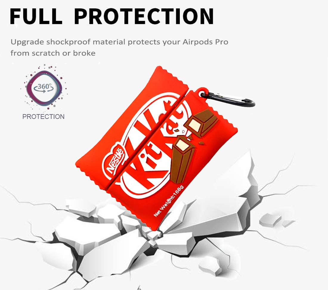 Shockproof airpods pro 2 case – candy bar-inspired airpods holder with durable silicone protection