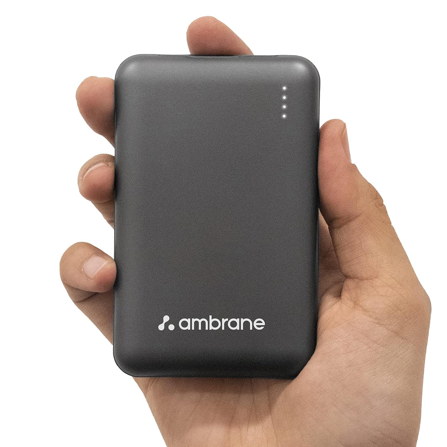 Ambrane 10000mAh Slim Compact Powerbank – Fast Charging (PowerLit, Black)