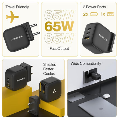 Lightweight and compact adapter with multiple ports, ideal for travelers and professionals