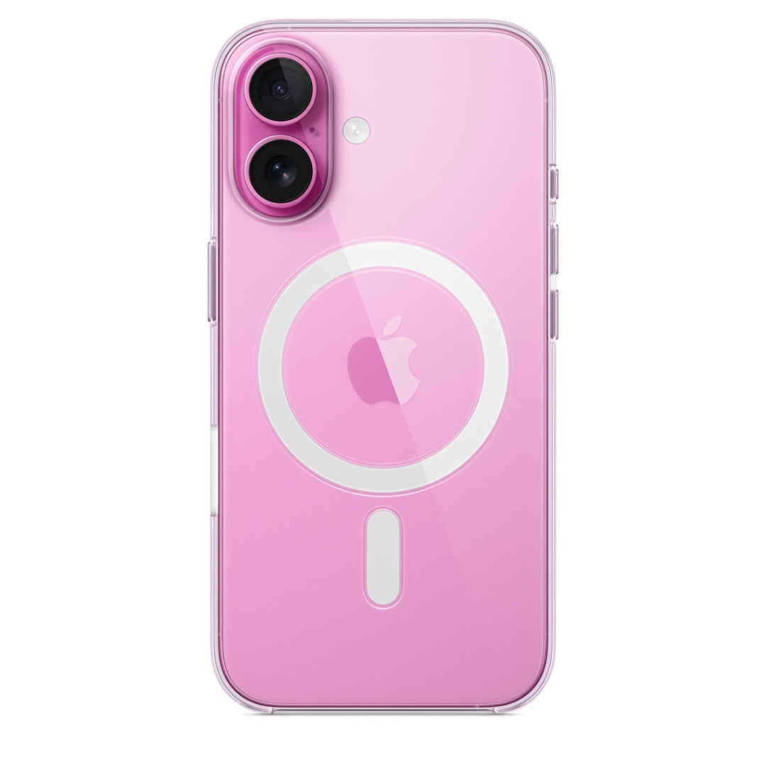 clear pink iPhone case with MagSafe for iphone 16 cover. Slim, durable, and stylish mobile cover