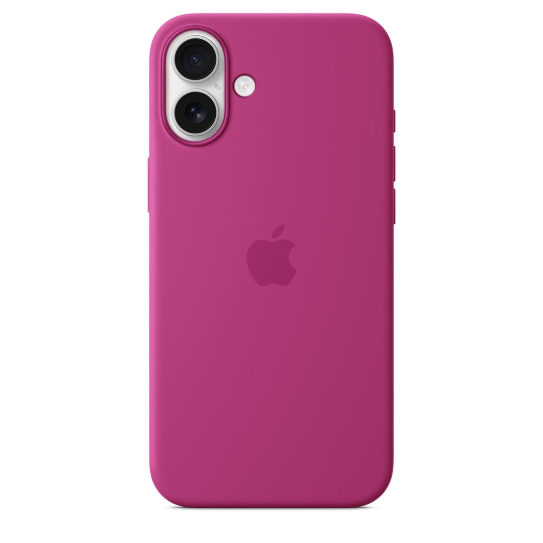 fuchisia pink silicone apple cover for iphone 16 plus cases Soft touch, sleek, and protective iphone cover