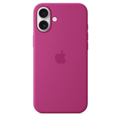 fuchisia pink silicone apple cover for iphone 16 plus cases Soft touch, sleek, and protective iphone cover