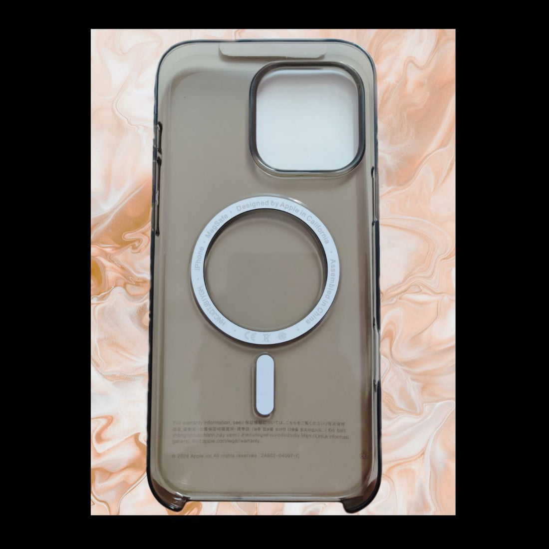Transparent iPhone case with silver MagSafe ring for 14 pro max case Shockproof, sleek, and MagSafe compatible cover 