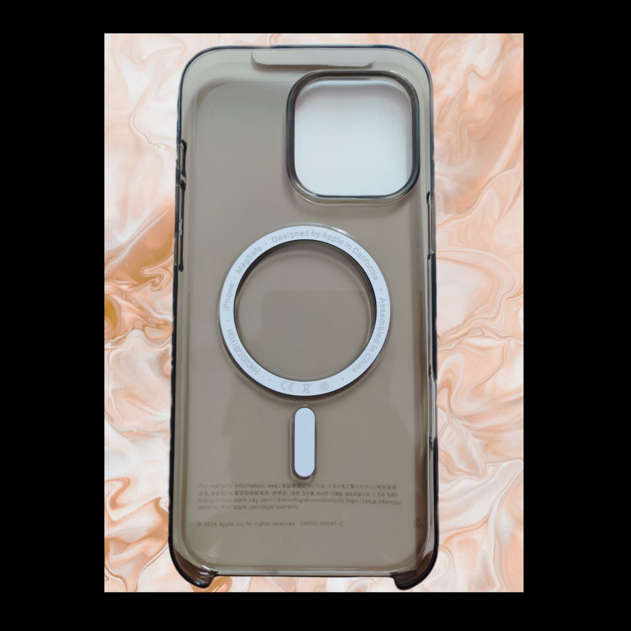 Transparent iPhone case with silver MagSafe ring for 14 pro max case Shockproof, sleek, and MagSafe compatible cover 