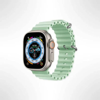 Mint green adventure style watch straps for apple watch lightweight and breathable for all day wear.