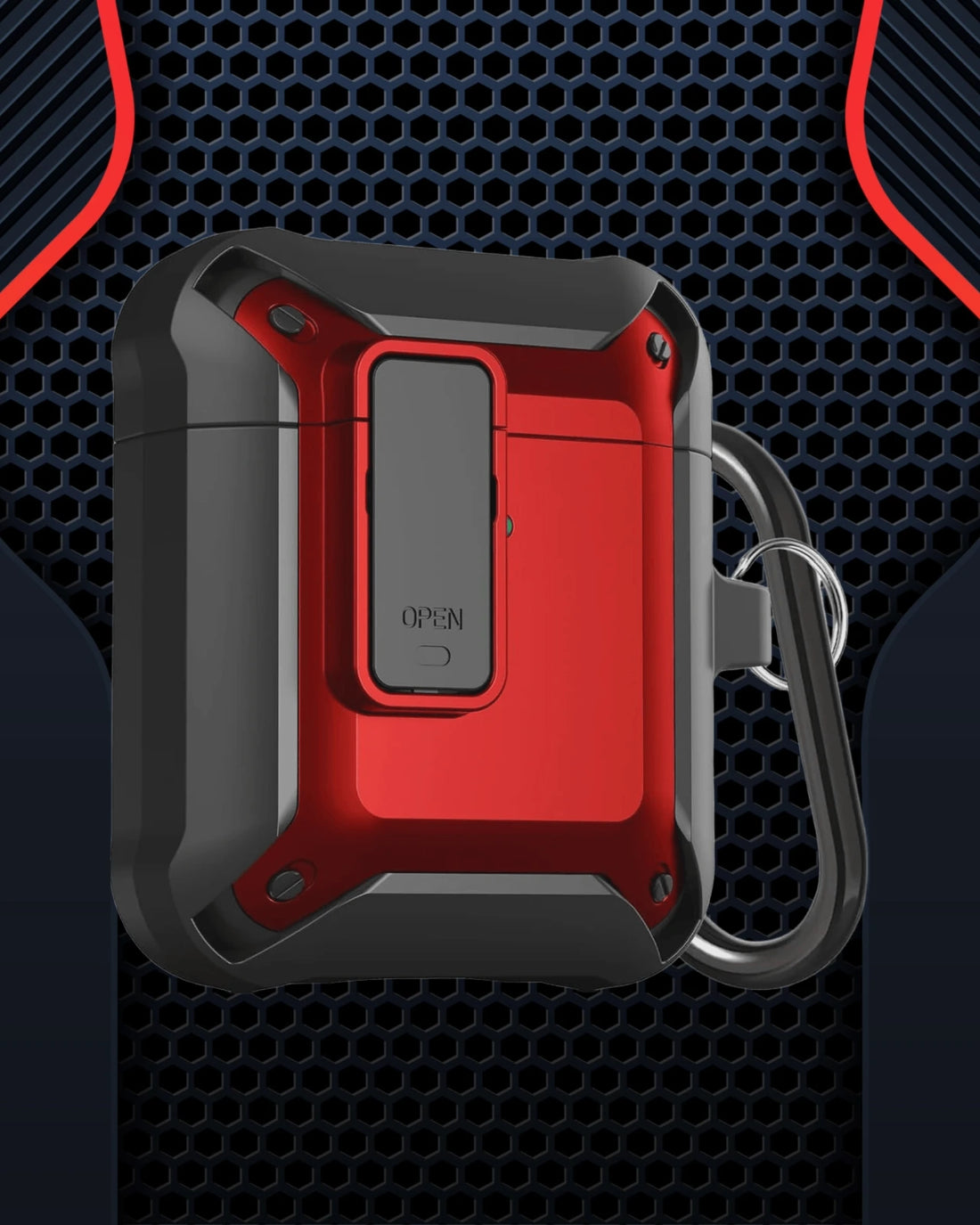 Shockproof protective case with secure lock and carabiner clip for airpods 2nd generation case