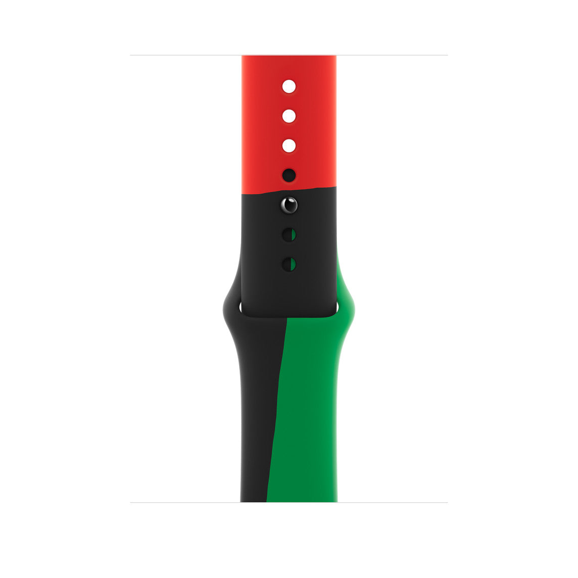 Close up of Multicolor Silicone apple watch straps with Pin and Tuck Closure