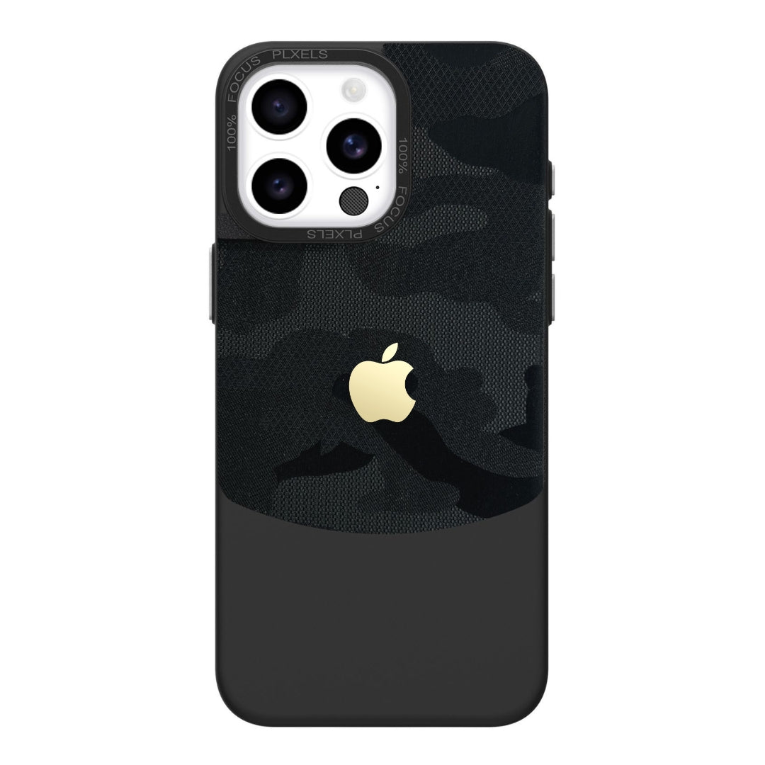 Stylish black camouflage iPhone case,  iphone 16 pro max cover 
 featuring a sleek matte finish offering premium protection and a modern aesthetic. Perfect for a rugged yet sophisticated look.