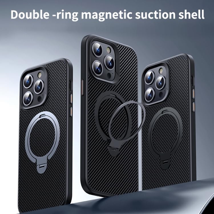 Ultra slim black iPhone case with MagSafe compatibility, iphone 15 pro max case crafted from durable carbon textured material for a sleek finish.