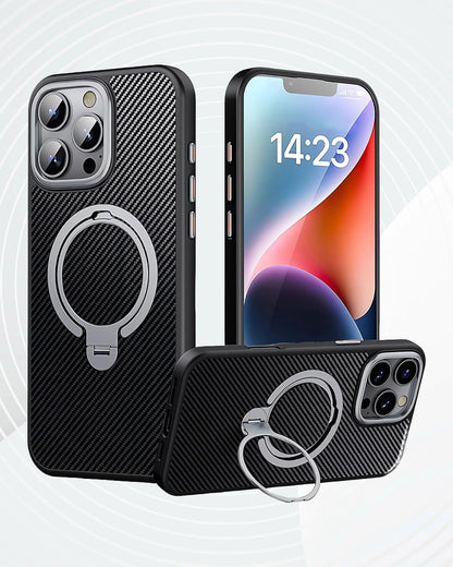 Versatile ring stand iPhone case, iphone 15 pro max cover supporting multiple viewing angles while maintaining a lightweight, stylish look.