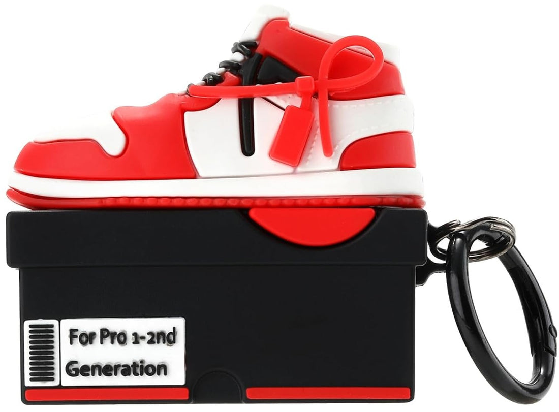 Premium sneaker shaped AirPods Pro case, airpods pro 2 case crafted for durability with a shockproof design and convenient keychain attachment.