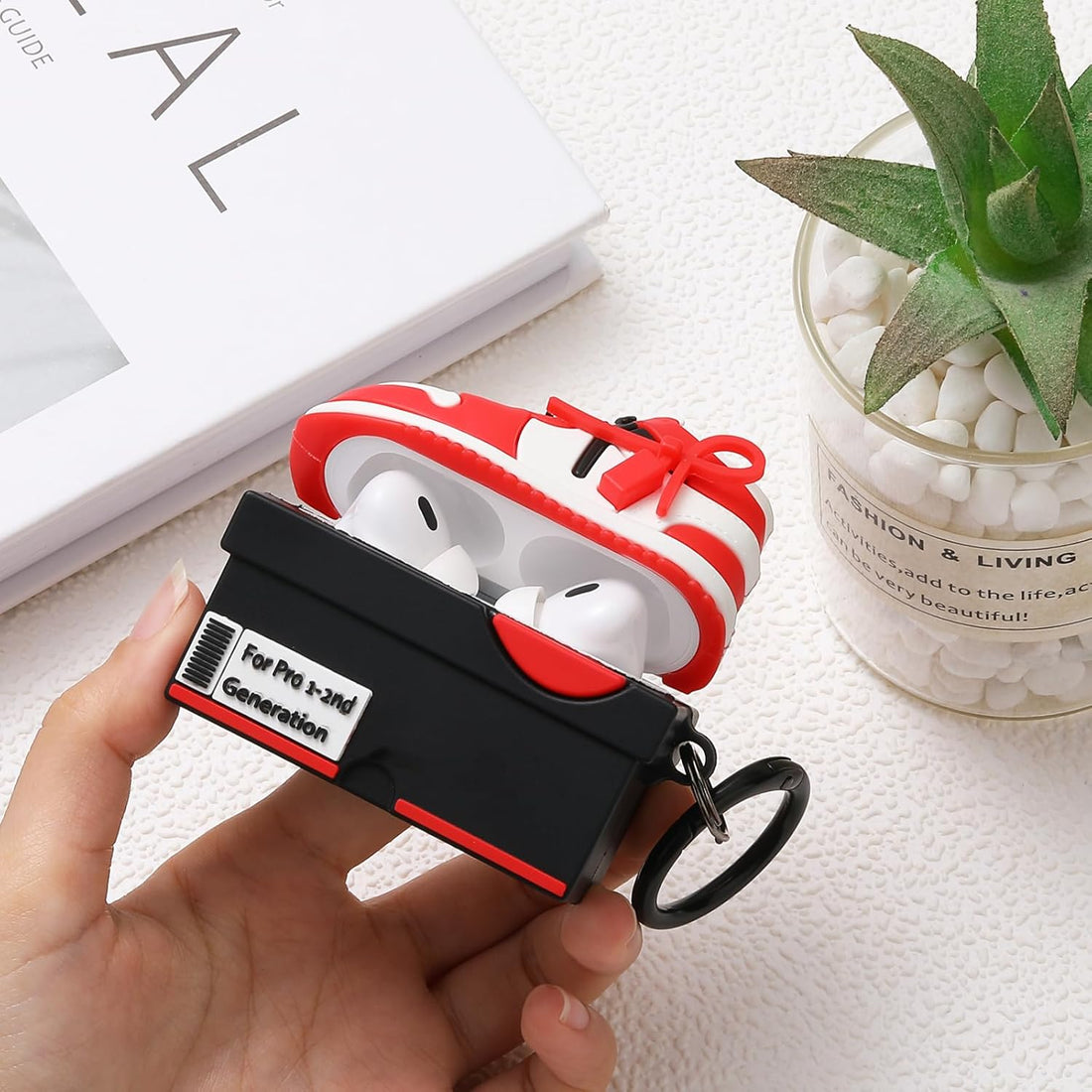 Sneaker themed AirPods Pro case, Perfect for airpods pro 2nd generation case offering full protection, a secure fit, and a convenient keychain attachment.