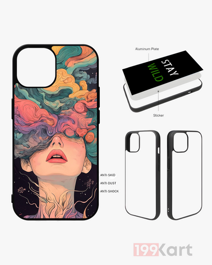 Surreal Face iPhone Case – Artistic Female Aesthetic Back Cover for iPhones