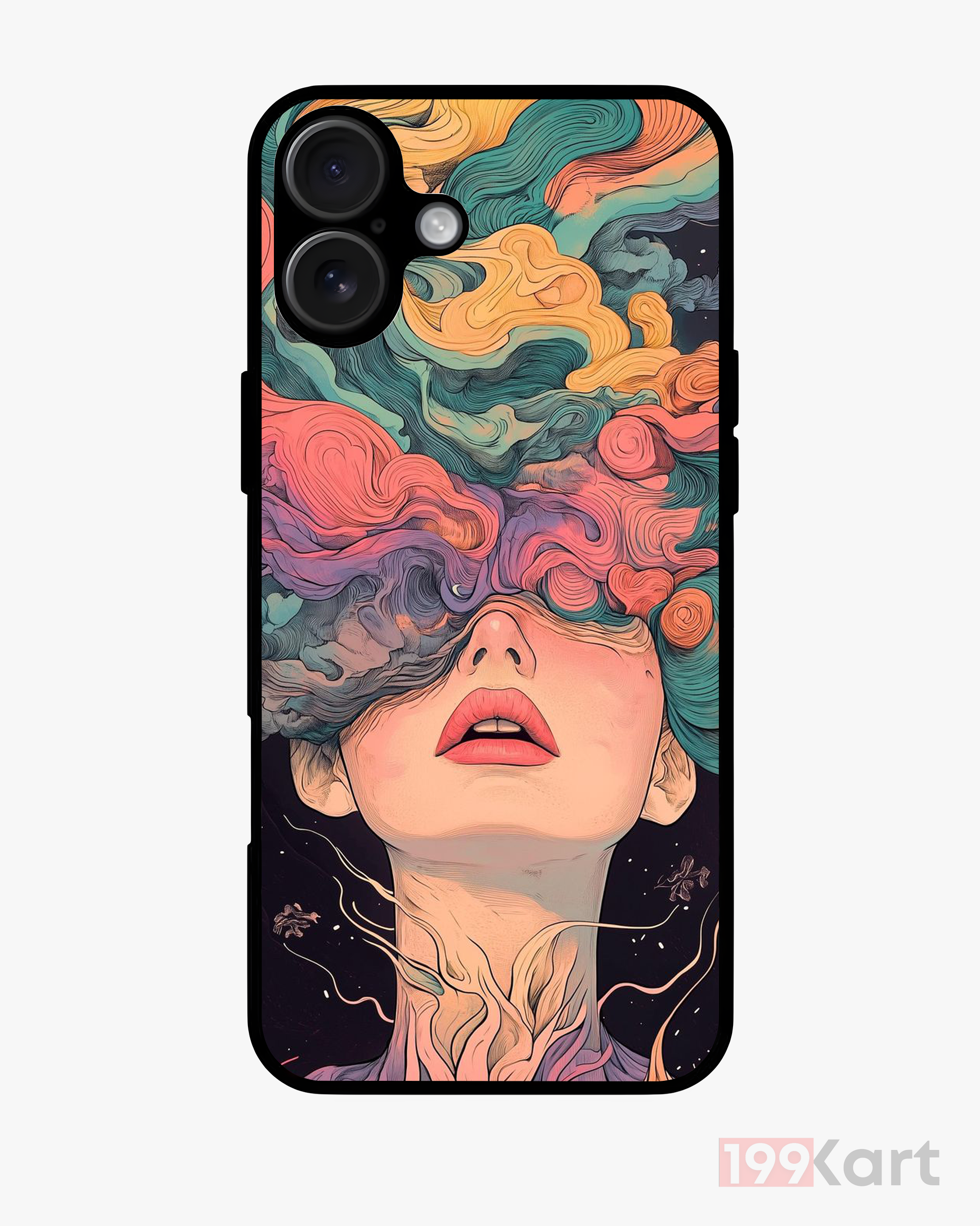 Surreal Face iPhone Case – Artistic Female Aesthetic Back Cover for iPhones