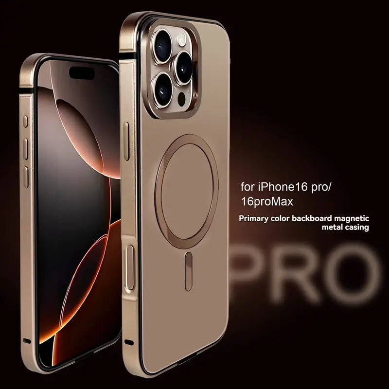Sleek MagSafe compatible iPhone case, iphone 16 pro max case original titanium finish with a shockproof and scratch resistant hard back design.