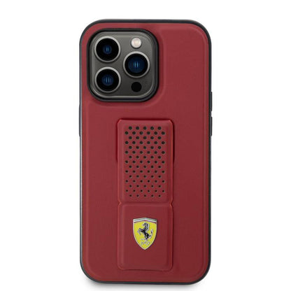 Luxury Ferrari inspired red iPhone case with built in kickstand and rugged protection for iphone 15 pro max cases