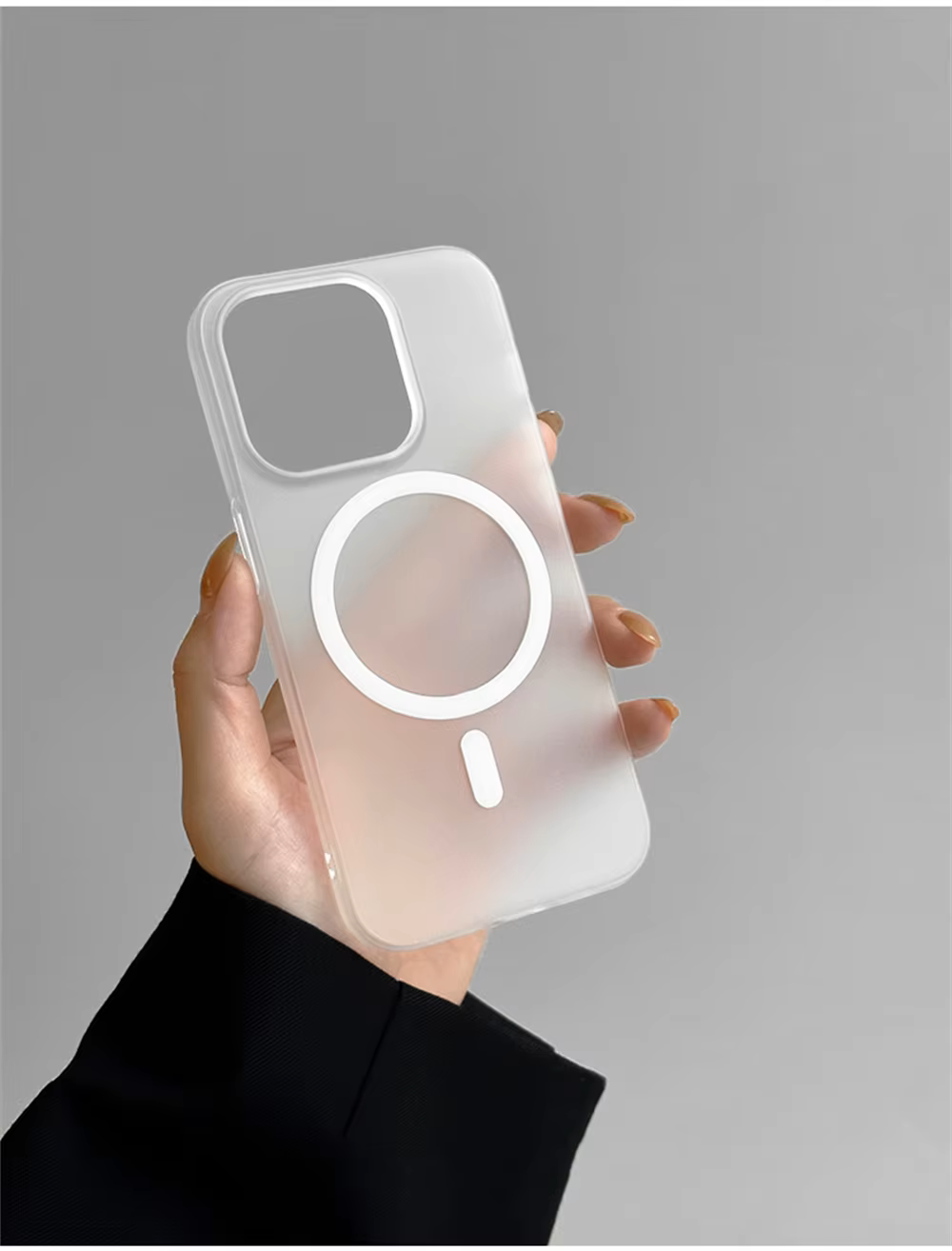  A lightweight, shock absorbing Apple cover with a white MagSafe ring, iphone 16 pro max cover blending protection with style.