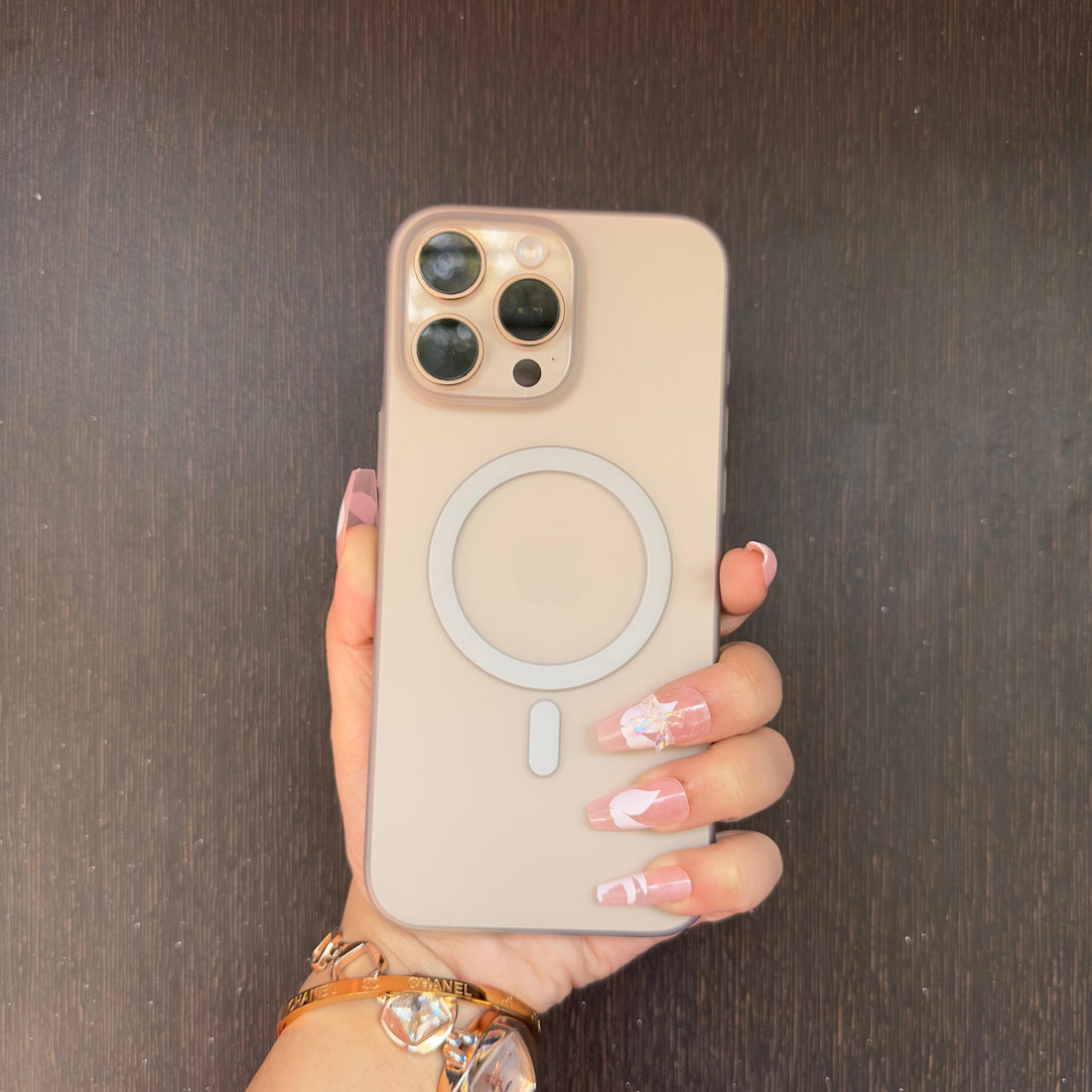 Desert Titanium MagSafe iPhone case with soft touch finish, iphone 15 cover premium protection for your Apple cover.