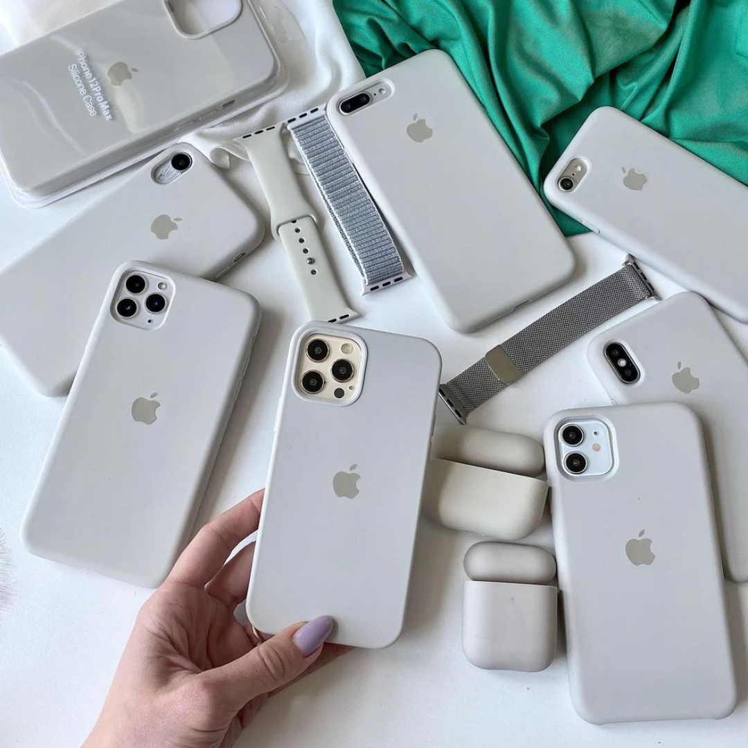 A variety of sleek grey iPhone covers with a soft touch matte finish, iphone 15 case perfect for a clean and minimalist aesthetic