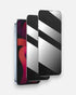 Tempered glass privacy screen protector for iPhone, preventing unwanted viewing angles while keeping the display crisp