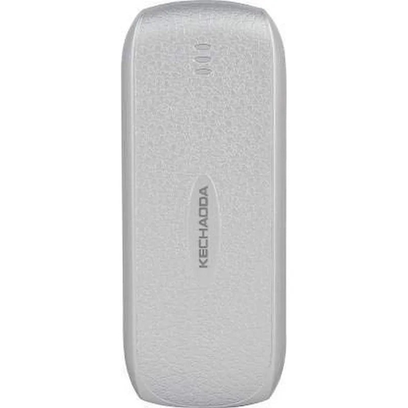 Textured silver back panel of Kechaoda A26 dual sim mobile phone with brand logo and rear speaker