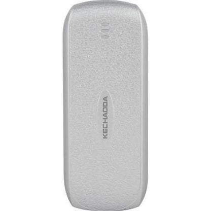 Textured silver back panel of Kechaoda A26 dual sim mobile phone with brand logo and rear speaker
