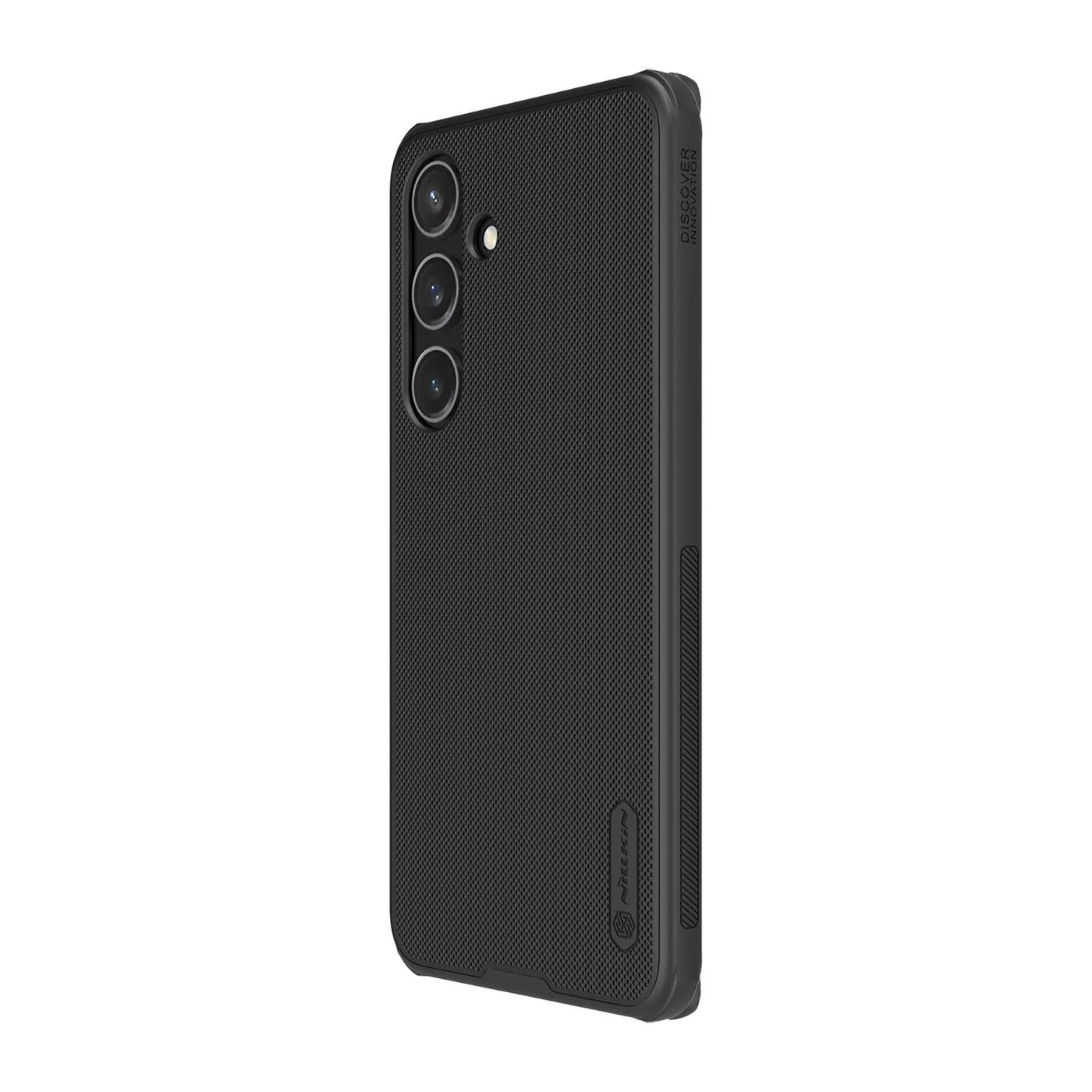 Slim black s24 ultra cases india with vertical ridged texture for added grip