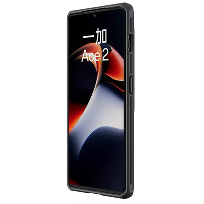 Slanted front view of the phone case highlighting the screen protection and slim fit design for oneplus 11R