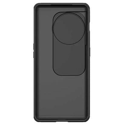 Rear angled view showcasing the sliding lens protector and raised edges for OnePlus 11R
