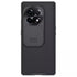 A black carbon textured mobile cover with a sliding camera protector designed for OnePlus 11R