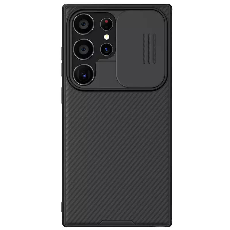  Black textured samsung cover for  S24 Ultra with sliding camera cover for privacy and lens protection