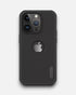 Black matte texture iPhone case for iphone 14 plus cover with visible Apple logo and precise camera cutout slim and durable iPhone cover.