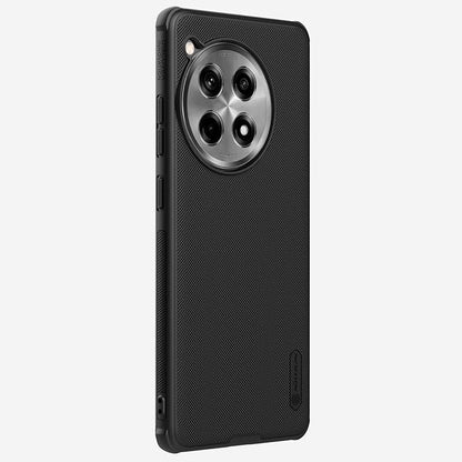 Matte black mobile cover for OnePlus 12R with slim edge protection and camera ring
