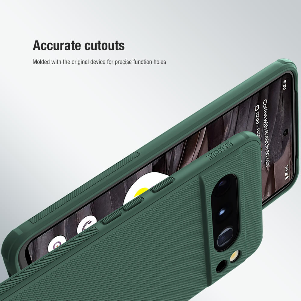 Green Google Pixel 8 Pro case with a rugged, anti fingerprint matte texture, ensuring a comfortable grip and stylish look.