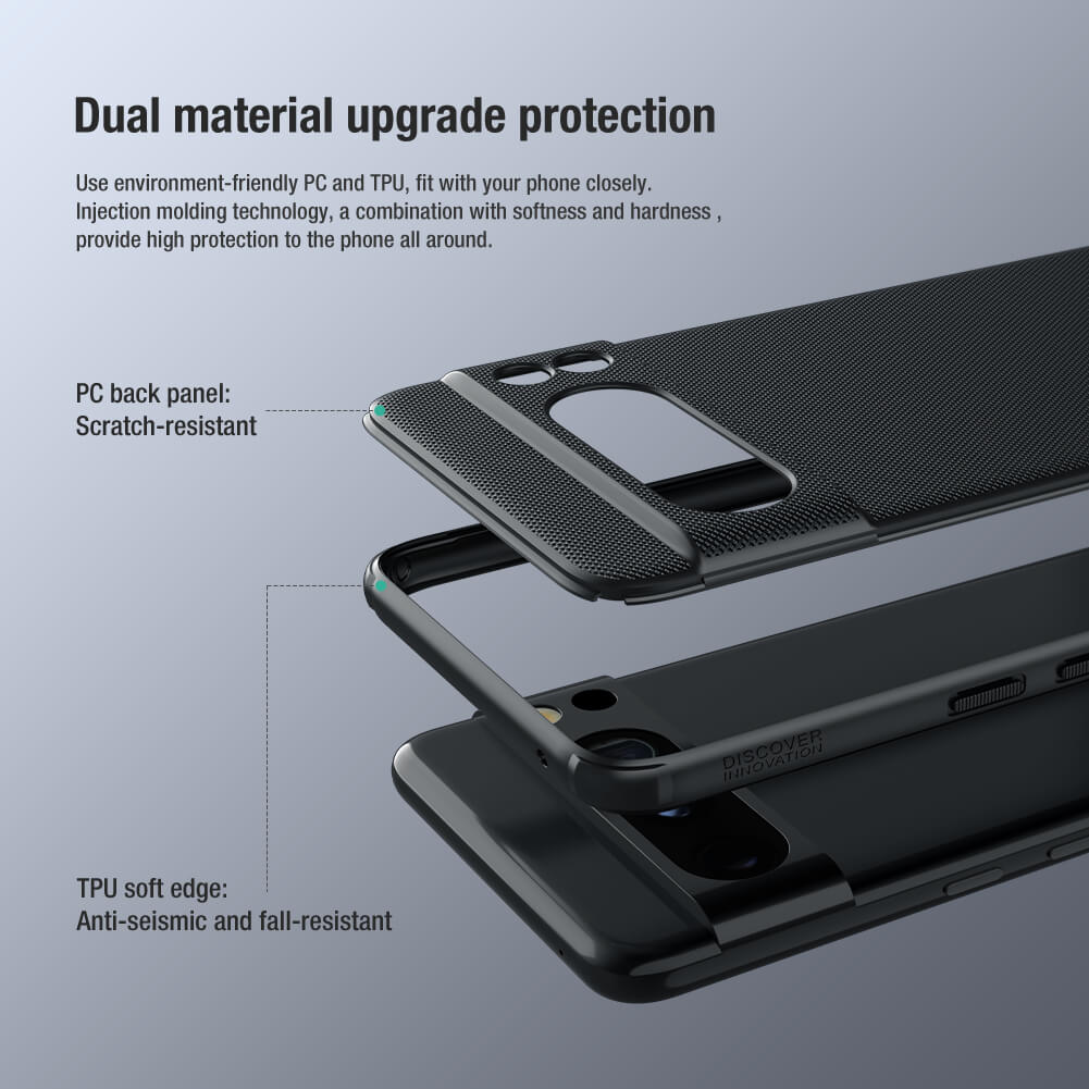 Dual layer shockproof case for Google Pixel 8 Pro with a combination of TPU soft edge and PC back panel for maximum protection.