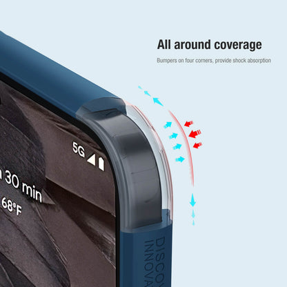 Nillkin Frosted Shield Pro case in black, providing all around coverage and drop protection for Google Pixel 8 Pro