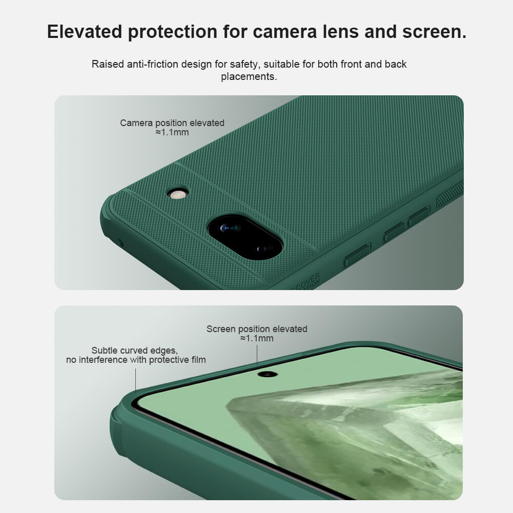 Elevated protection Google Pixel 8A mobile cover with raised bezels for screen and camera safety