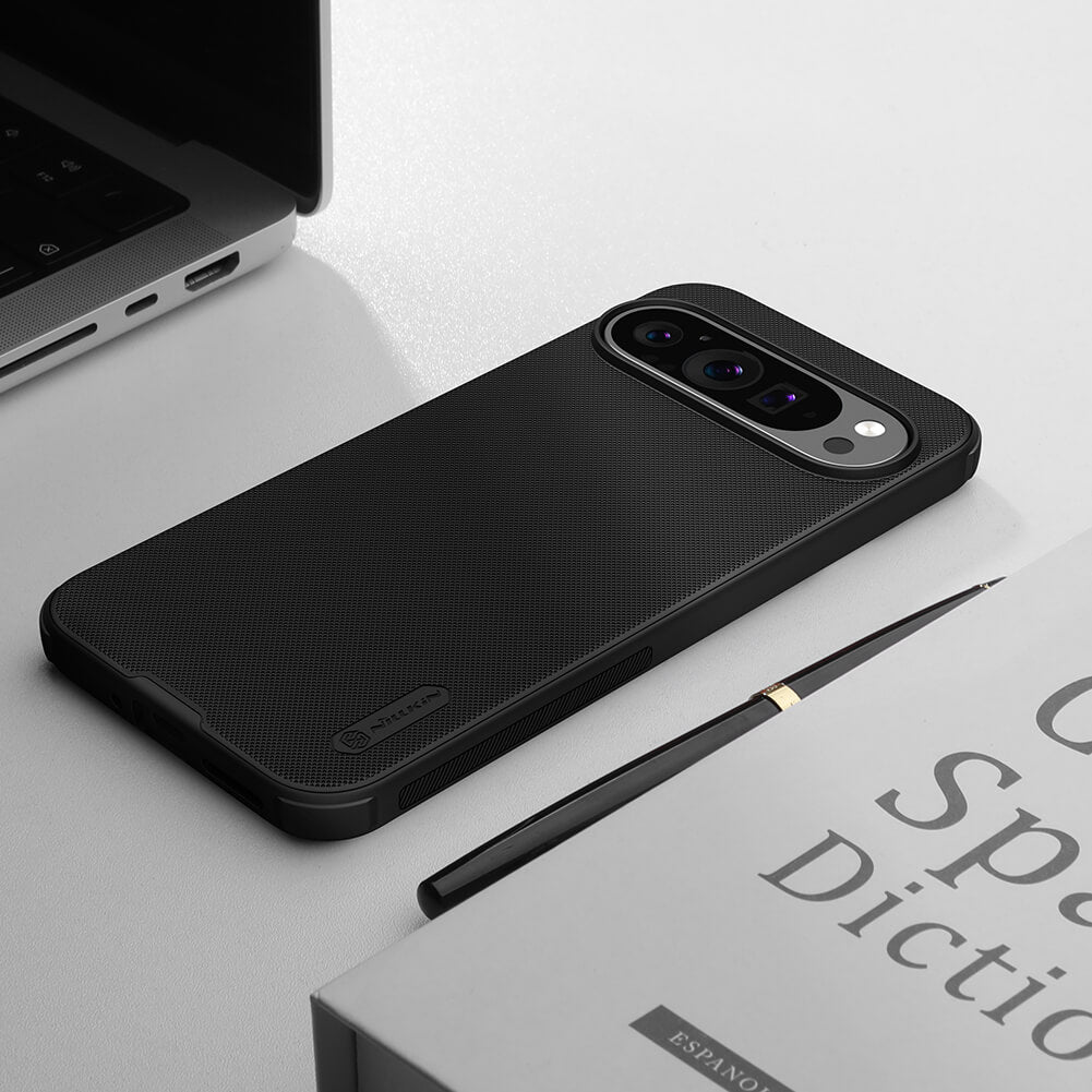 Professional black Google Pixel 9 Pro XL case with anti slip grip, perfect for office and casual use.